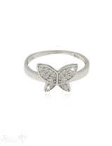 Silberring rhodiniert mit Swarovski-Schmetterling
