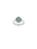 Silberring Rhombus 14x14 mm facettiert Fassung doppelreihig versetzt gepunktet Schiene 3 mm breit - Shanti Enterprise AG