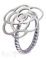 Silberring Rose gross durchbrochen