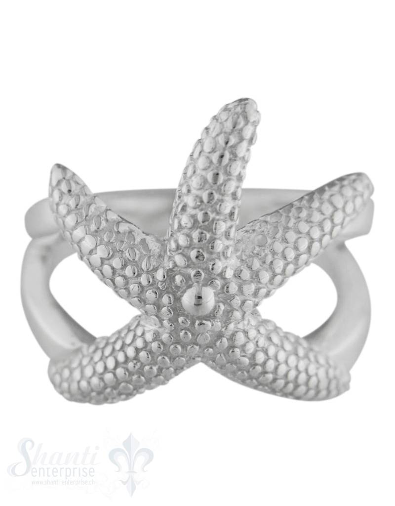 Silberring Seestern feine hell Ringschiene fein doppelt - Shanti Enterprise AG