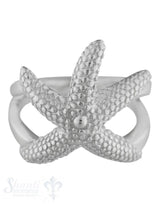 Silberring Seestern feine hell Ringschiene fein doppelt