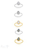 Silberring Tropfen 10x8 mm facettiert gepunktet Schiene 1,4 mm breit Silber 925 - Shanti Enterprise AG