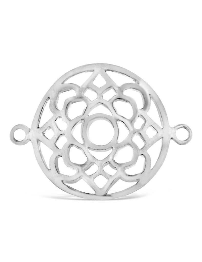 Silberteil mit Doppelösen: Amulett 24x18mm durchbrochen gebogen - Shanti Enterprise AG