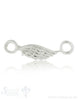 Silberteil mit Doppelösen Amulett durchbrochen 43x33 mm Dicke: 2.5mm 1 Pack = 2 Stk. - Shanti Enterprise AG