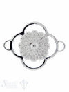Silberteil mit Doppelösen: Amulett durchbrochen mit Blume 40x32mm Dicke: 2.00 mm - Shanti Enterprise AG