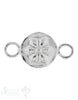 Silberteil mit Doppelösen: Amulett mit Blume 21x11mm Dicke: 4 mm poliert - Shanti Enterprise AG