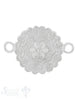 Silberteil mit Doppelösen: Amulett mit Blumenmuster 29x21mm Dicke: 1.9 mm gebogen - Shanti Enterprise AG