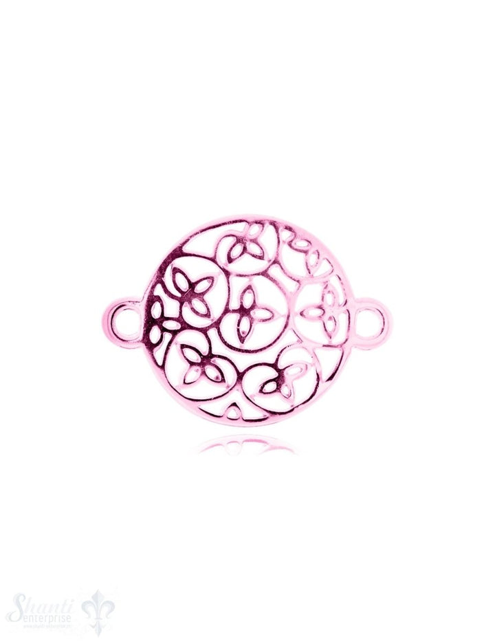 Silberteil mit Doppelösen: Amulett mit Blumenrank 27x20mm Dicke: 1.7 mm durchbrochen - Shanti Enterprise AG