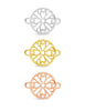 Silberteil mit Doppelösen: Blumenmuster durchbroche 26x20mm Dicke: 1.5 mm - Shanti Enterprise AG
