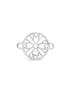Silberteil mit Doppelösen: Blumenmuster durchbroche 26x20mm Dicke: 1.5 mm - Shanti Enterprise AG