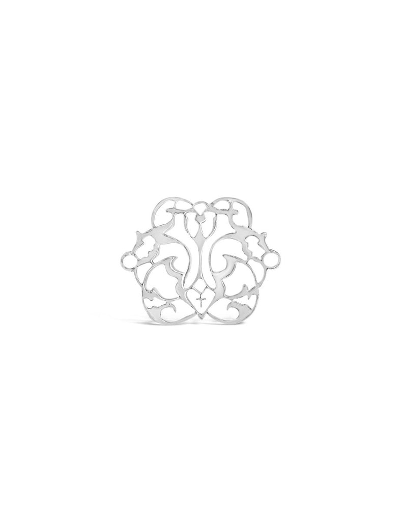 Silberteil mit Doppelösen filigran durchbrochen 23x18 mm 1 Pack= 2 Stück - Shanti Enterprise AG