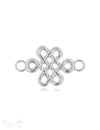 Silberteil mit Doppelösen keltischer Knoten poliert 27x16 mm Dicke: 2.3 mm - Shanti Enterprise AG