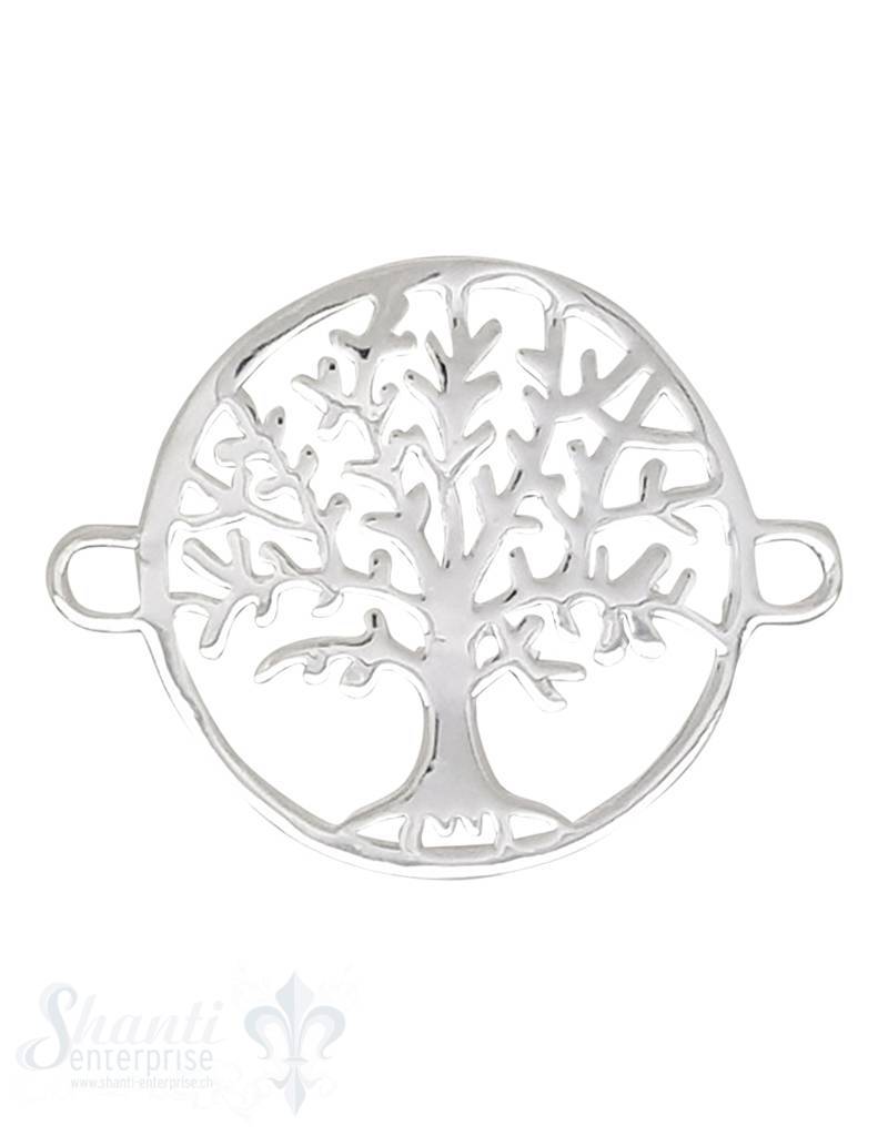 Silberteil mit Doppelösen Lebensbaum 24x17 mm 70 mm - Shanti Enterprise AG