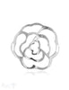 Silberteil mit Doppelösen Rose poliert 37 mm durch brochen - Shanti Enterprise AG