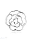 Silberteil mit Doppelösen Rose poliert 37 mm durch brochen - Shanti Enterprise AG