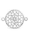 Silberteil mit Doppelösen:Blumenmuster durchbrochen 22x16mm Dicke: 0.9 mm - Shanti Enterprise AG