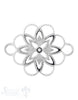 Silberteil mit Doppelösen:Blumenmuster durchbrochen 27x20mm Dicke: 2.05 mm - Shanti Enterprise AG