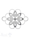 Silberteil mit Doppelösen:Blumenmuster durchbrochen 27x20mm Dicke: 2.05 mm - Shanti Enterprise AG