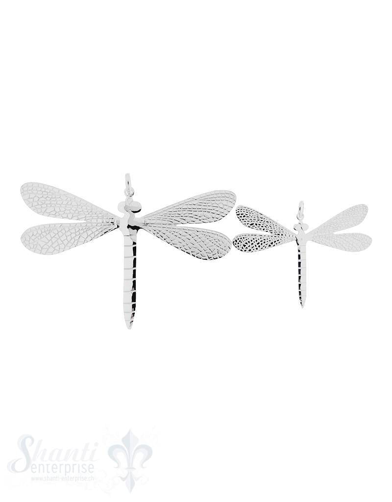 Silbertier: Libelle flach einseitig verziert - Shanti Enterprise AG