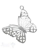 Silbertier Schmetterling fein poliert 17x22 mm Öse am Flügel