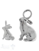 Silbertier: sitzender Hase  poliert Dicke:5mm
