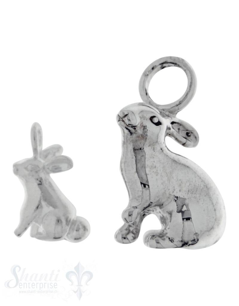 Silbertier: sitzender Hase poliert Dicke:5mm - Shanti Enterprise AG