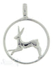 Silbertier: springender Hase im Reif poliert 28 mm Dicke:3mm - Shanti Enterprise AG