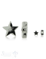 Silberzwischenteil Stern poliert Loch 1.5 mm Dicke: 5.5 mm
