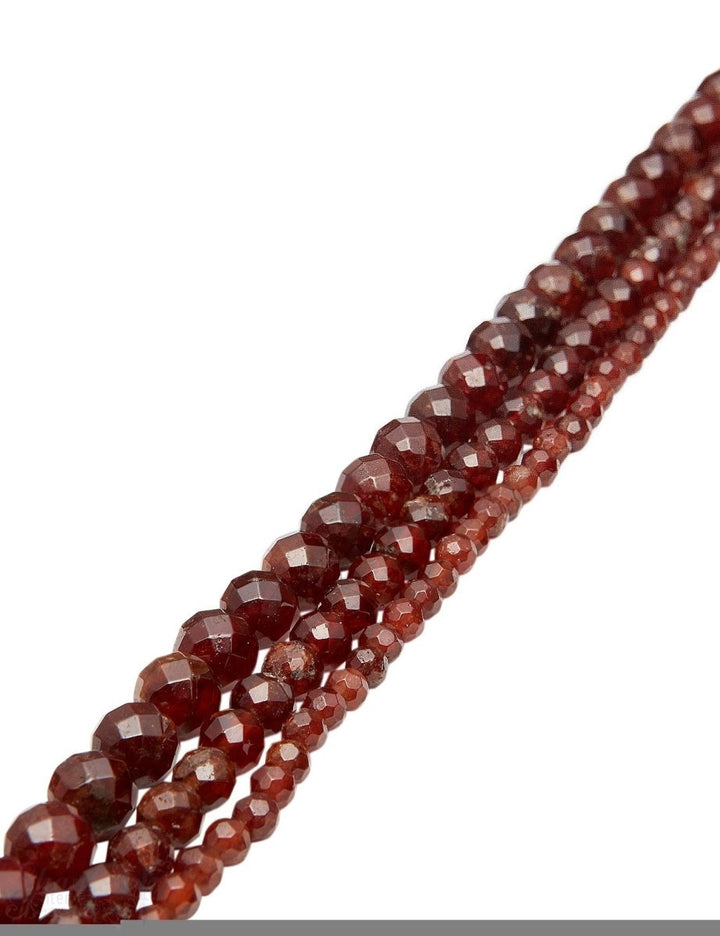 Spessartin Strang braun-rot eckig facettiert Kugeln Granat - Shanti Enterprise AG
