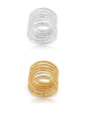 Spiralen Ring 1mm 12-reihig federnd leicht verziert ca.12 mm breit Silber 925 ec - Shanti Enterprise AG