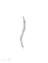 Stab Anhänger 39x3 mm Silber hell gehämmert gebogen Öse fix