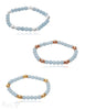 Steinarmband 6 mm mit Silberkugeln und Buttons verziert 18 cm auf Elast - Shanti Enterprise AG