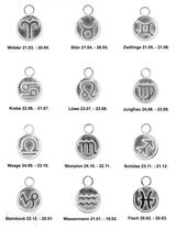 Sternzeichen Anhänger 10 mm Plaquette mit Öse fix ID 2.6 mm Silber 925