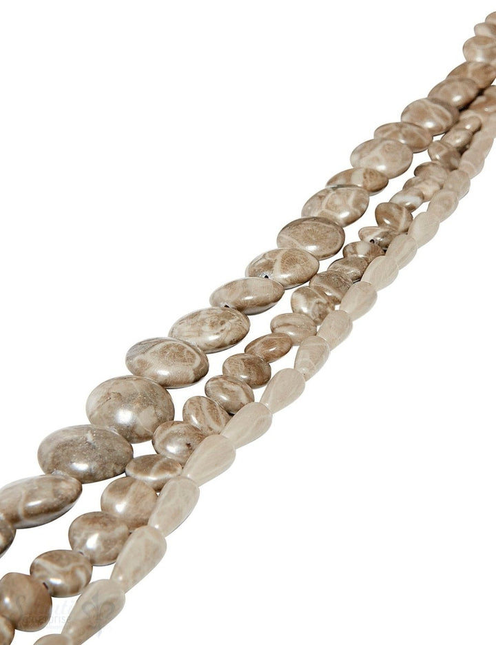 Tiger-Korallenkette taupe poliert - Shanti Enterprise AG