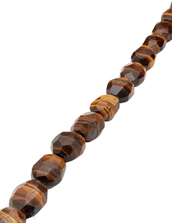 Tigerauge Strang braun eckig facettiert Trommel- Steine 21x18 mm - Shanti Enterprise AG