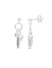 Traumfänger 25 x 8 mm Ohrstecker Anhänger mit Feder Perlen und Zirkonia Silber 925 ec - Shanti Enterprise AG