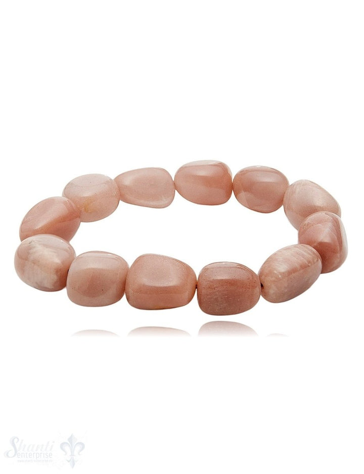 Trommelsteine Edelstein Armbänder 12x20 mm poliert auf Elastik 19 cm - Shanti Enterprise AG