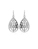Tropfen Ohrhänger Lotusblüte 35x21 mm durchbrochen flach Silber 925 - Shanti Enterprise AG
