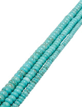 Türkis Strang 10 mm buttons poliert gefärbt & gepresst