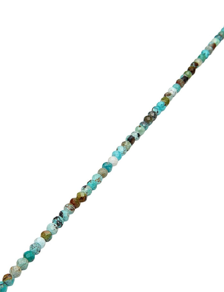 Türkis Strang türkis natur facettiert 5 mm AA (rund 4.8-5.1 mm) mit Muttergestein - Shanti Enterprise AG