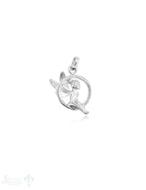 Twinkle Bell Anhänger 18 mm Silber hell im Kreis sitzend mit Öse oval fein ID 3,9x2,4 mm