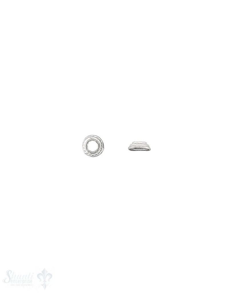 verzierte Perlkappe 5x2 mm rund in der Mitte verziert Rand fein Silber 925 hell ID 2,4 mm 1 Pack = - Shanti Enterprise AG