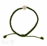 Viskose-Armband mit Perle: apfelgrün 1-reihig, Grösse verstellbar