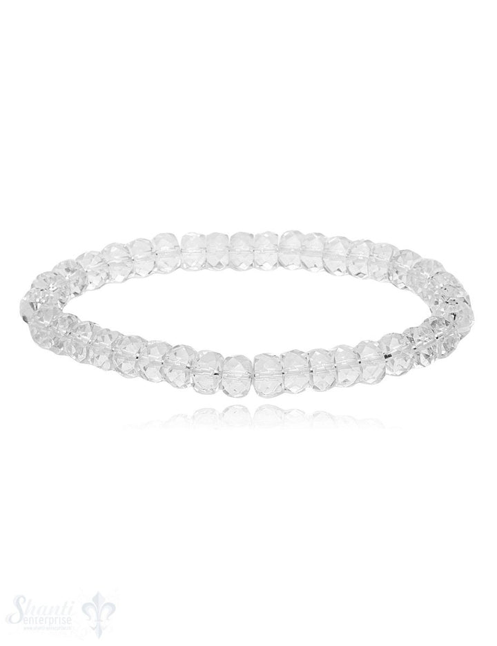 Wheels 8 mm Edelstein Armband auf Elastik facettiert 19 cm 8 x 4.5 mm - Shanti Enterprise AG