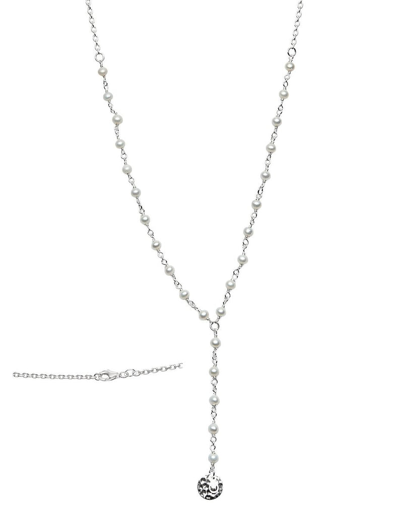 Y- Kette 70+6 cm mit Ankerkette 2,3x2,8 mm Amulett-Anhänger gehämmert Karabiner Silber 925 hell - Shanti Enterprise AG