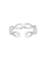 Zehenring Ovale 4x6 mm flach durchbrochen poliert offen Grösse verstellbar