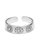 Zehenring Silber geschwärzt mit 3 Blumen ID 14,5 mm grössenverstellbar - Shanti Enterprise AG