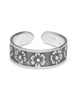 Zehenring Silber geschwärzt mit 5 Blumen ID 14,5 mm grössenverstellbar - Shanti Enterprise AG