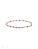 Zirkon multicolor Armband mit Silber auf Elast 3 mm breit Zikron gefärbt - Shanti Enterprise AG
