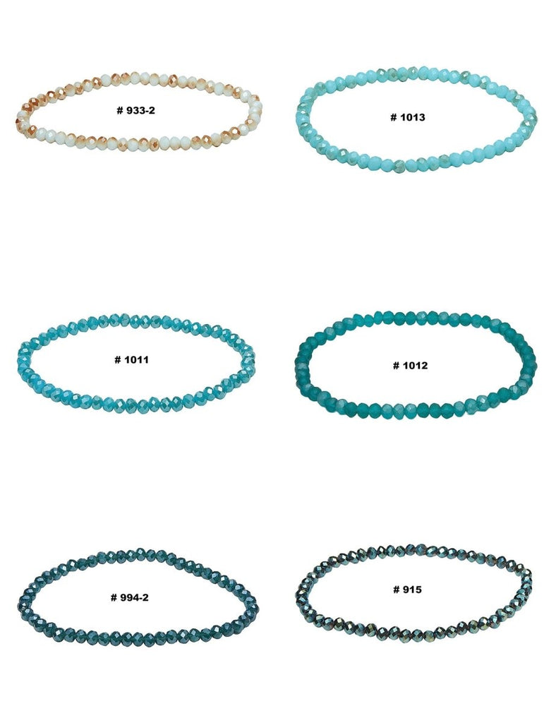 Zirkonia-Kristall buttons Armbänder 4 mm facettiert auf Elast 18 cm - Shanti Enterprise AG